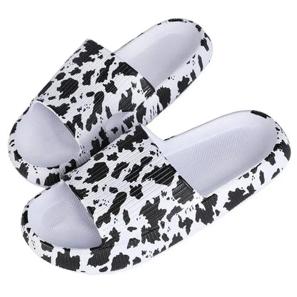 Khaki thick platform cloud slippers for women and men, summer footwear by Jungle Line with 3.5cm sole and comfortable design.