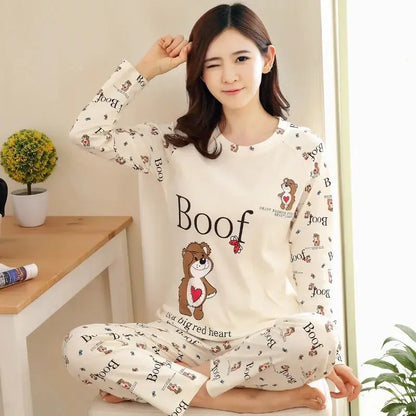 Autumn Thin 2pieces Pyjamas Set Women - Jungle Line