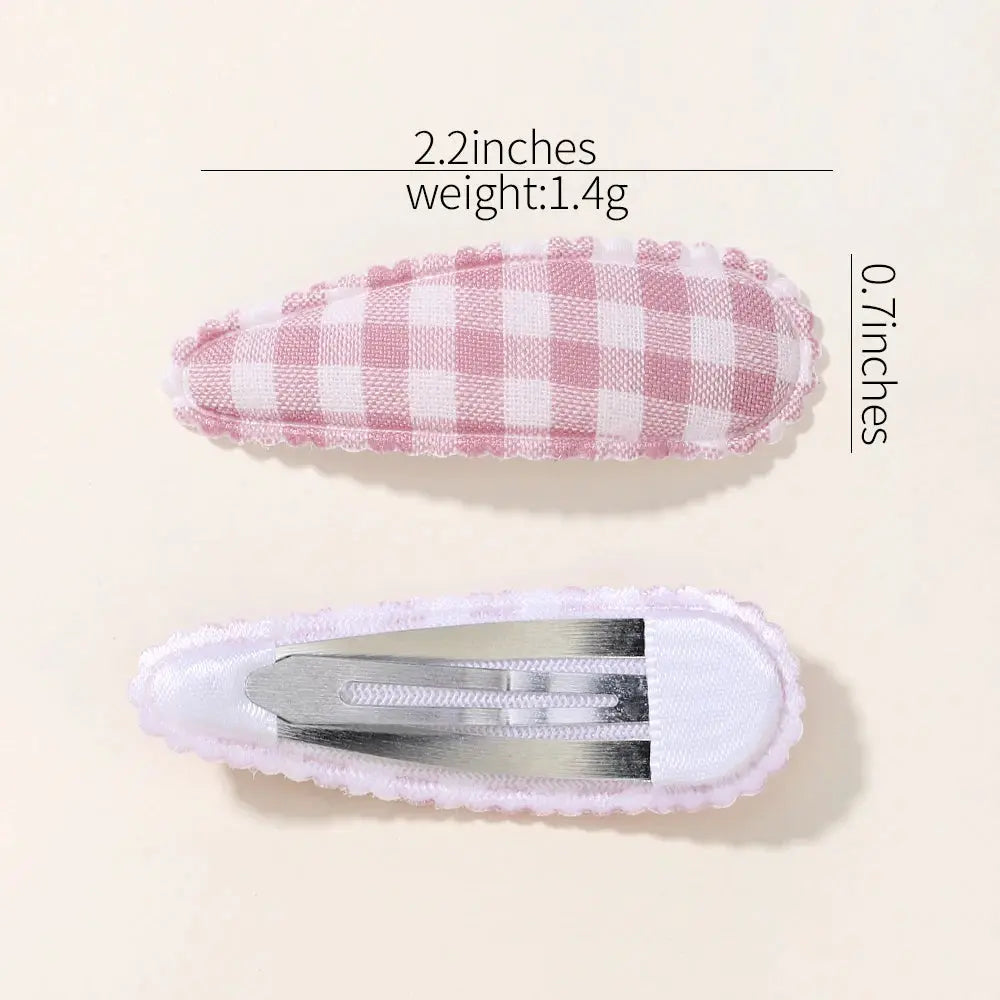 10Pcs/Lot Fresh Print Cotton Alloy Hair Clips for Kids Fabric Jungle Line