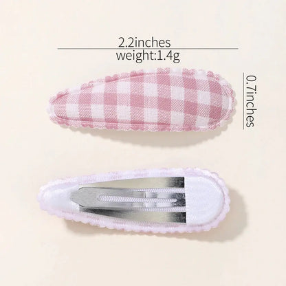 10Pcs/Lot Fresh Print Cotton Alloy Hair Clips for Kids Fabric Jungle Line