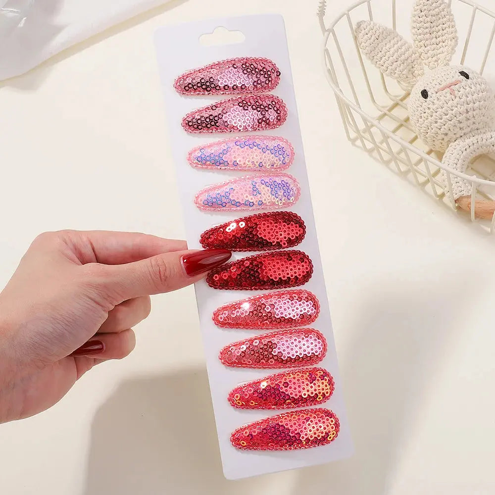 10Pcs/Lot Fresh Print Cotton Alloy Hair Clips for Kids Fabric Jungle Line