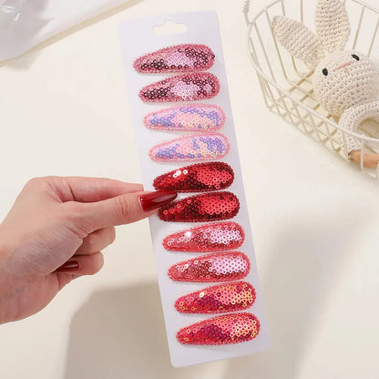 10Pcs/Lot Fresh Print Cotton Alloy Hair Clips for Kids Fabric Jungle Line