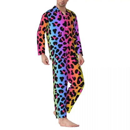 Trendy Leopard Print Sleepwear Spring Neon Green Jungle Line