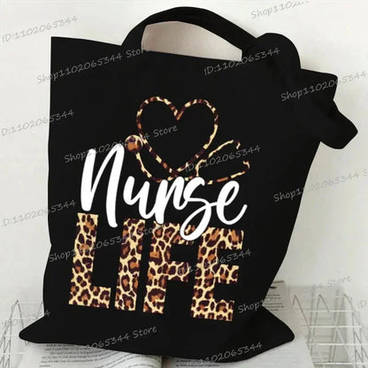 Nurse Life Women's Handbags Leopard Print Stethoscope - Jungle Line