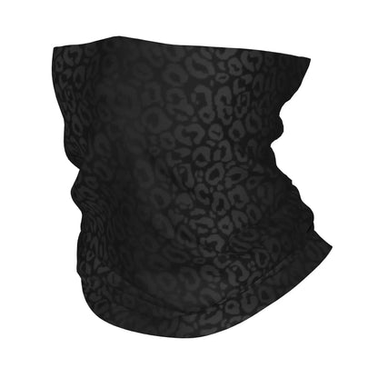 Black Leopard Print Cheetah Skin Bandana Neck Cover Printed Wrap Scarf Multi-use Headband Riding For Men Women Adult Breathable - Jungle Line