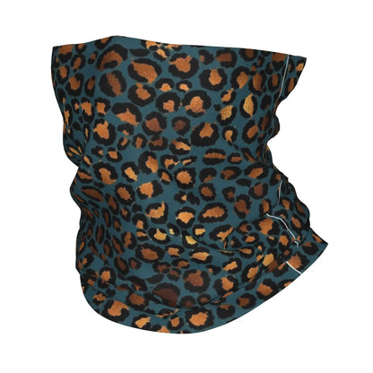 Black Leopard Print Cheetah Skin Bandana Neck Cover Printed Wrap Scarf Multi-use Headband Riding For Men Women Adult Breathable - Jungle Line