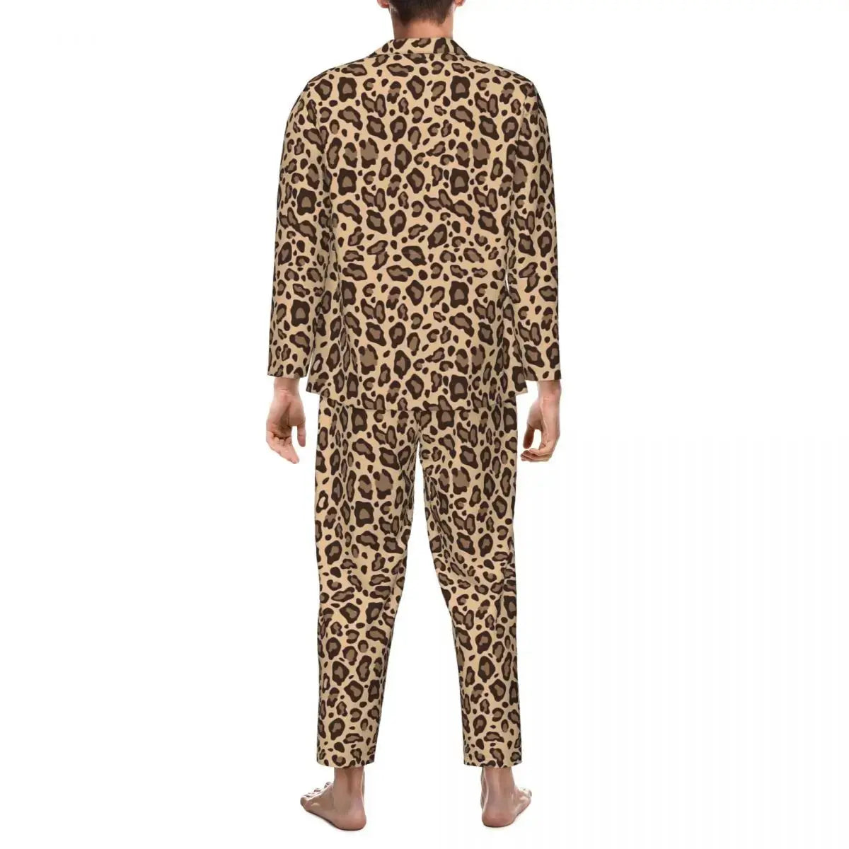 Boho Beige And Brown Leopard Print Pajama Sets Jungle Line