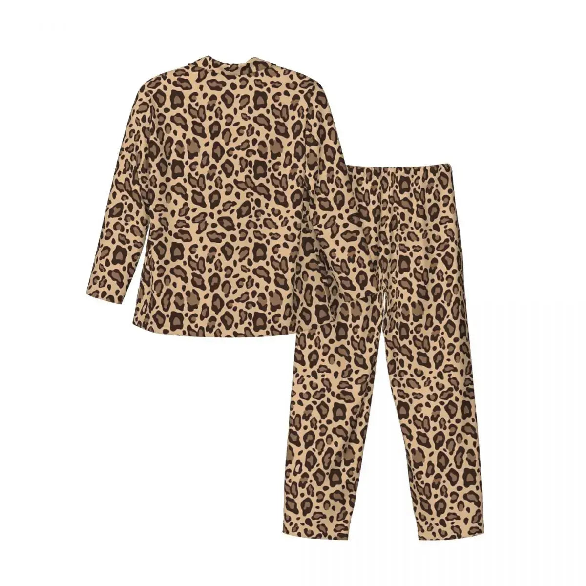 Boho Beige And Brown Leopard Print Pajama Sets Jungle Line