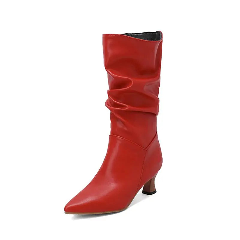 Bottes d'hiver mi-mollet pour femme Jungle Line, slip-on à bout pointu, motif léopard, chaussures chaudes et élégantes