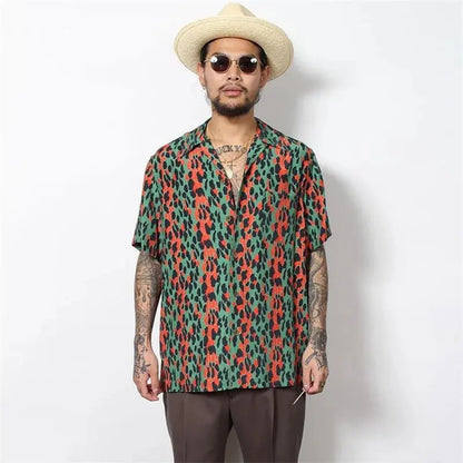 Leopard Print Y2k High Quality Hawaii Beach Men - Jungle Line