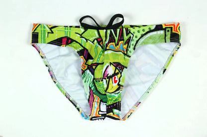 Swimsuit Men Swimming Briefs Sexy Swimwear Man Bikini Leopard Beachwear Pool Party Sunbathing Shorts Underwear Slips hombre - Jungle Line