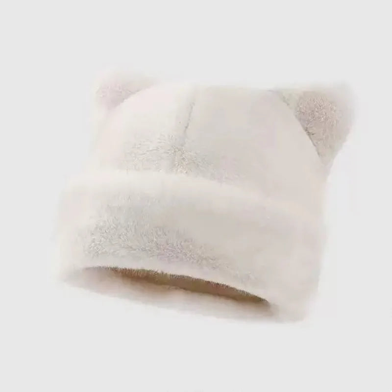 Bonnet en peluche à motif léopard pour femmes, chaud, doux, rétro, avec capuche, marque Jungle Line, style mignon et polyvalent.