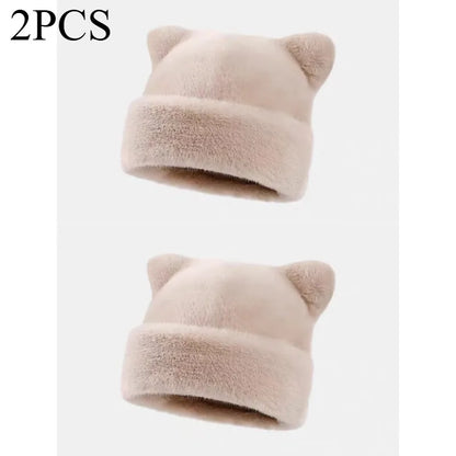 Bonnet en peluche à motif léopard pour femmes de Jungle Line, chaud, doux, rétro, avec oreilles de teddy bear, style versatile.