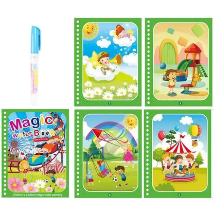 Drawing Coloring Books for Kids Magic Water Book with Pen Jungle Line