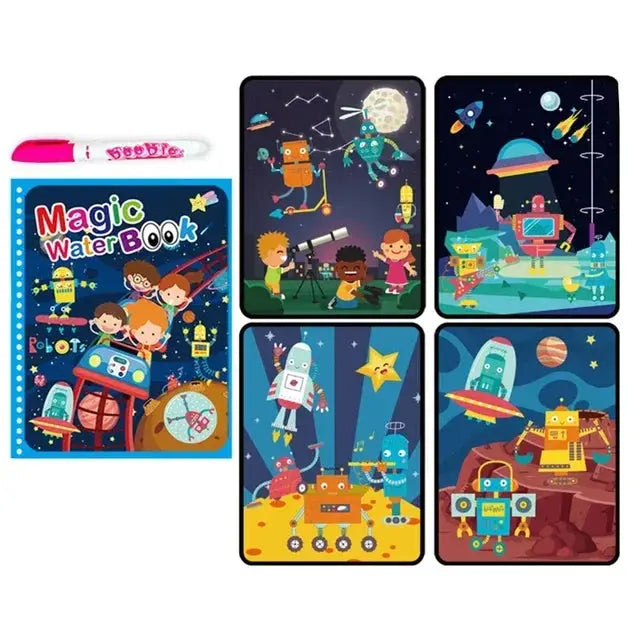 Drawing Coloring Books for Kids Magic Water Book with Pen Jungle Line