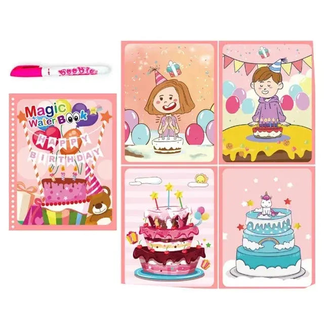 Drawing Coloring Books for Kids Magic Water Book with Pen Jungle Line