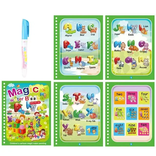 Drawing Coloring Books for Kids Magic Water Book with Pen Jungle Line