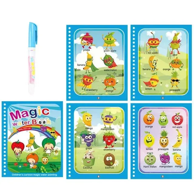 Drawing Coloring Books for Kids Magic Water Book with Pen Jungle Line