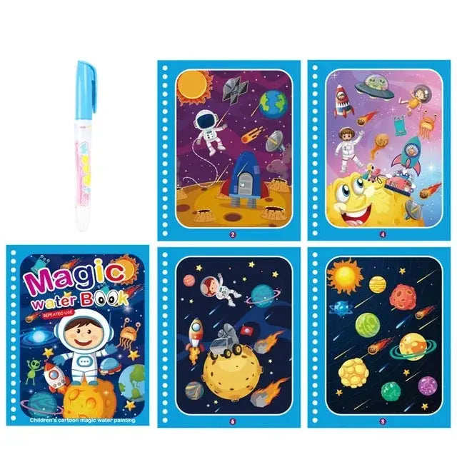 Drawing Coloring Books for Kids Magic Water Book with Pen Jungle Line