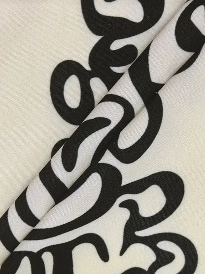 Rafiah Boutique Women's Even Dress 2025 Summer Modest Fashion Graphic Printing Midi Draped Short Petal Sleeve V-Neck Long Dress - Jungle Line