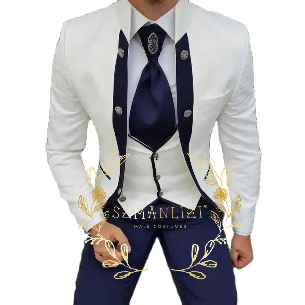 Costume homme Jungle Line smoking en or léopard, costume trois pièces ajusté, blazer élégant pour mariage ou cérémonie formelle.