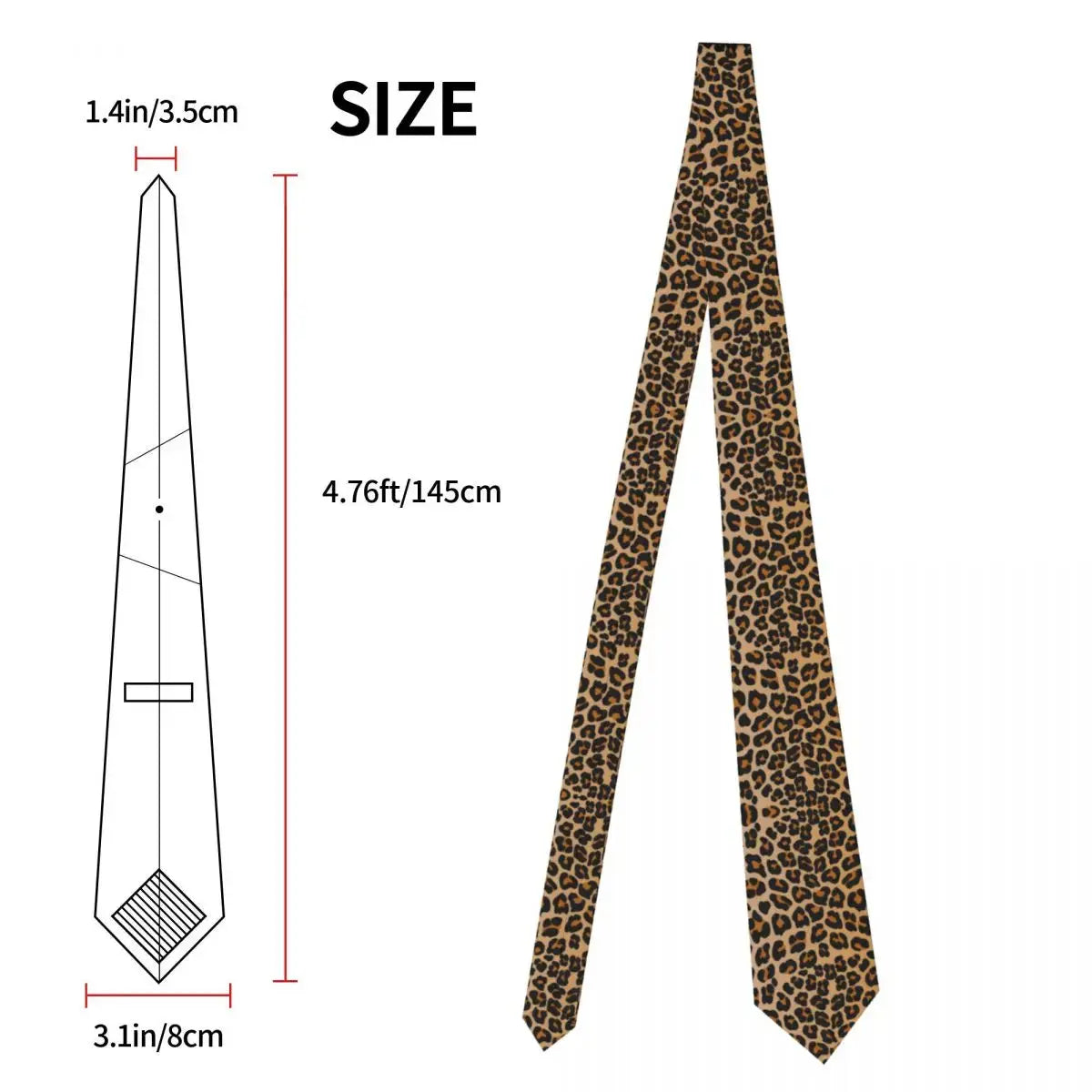 Leopard Men Women Necktie Slim Polyester 8 cm Classic Animal Neck Tie for Mens Accessories Business - Jungle Line