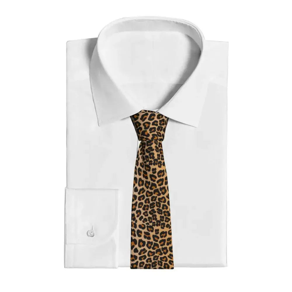 Leopard Men Women Necktie Slim Polyester 8 cm Classic Animal Neck Tie for Mens Accessories Business - Jungle Line