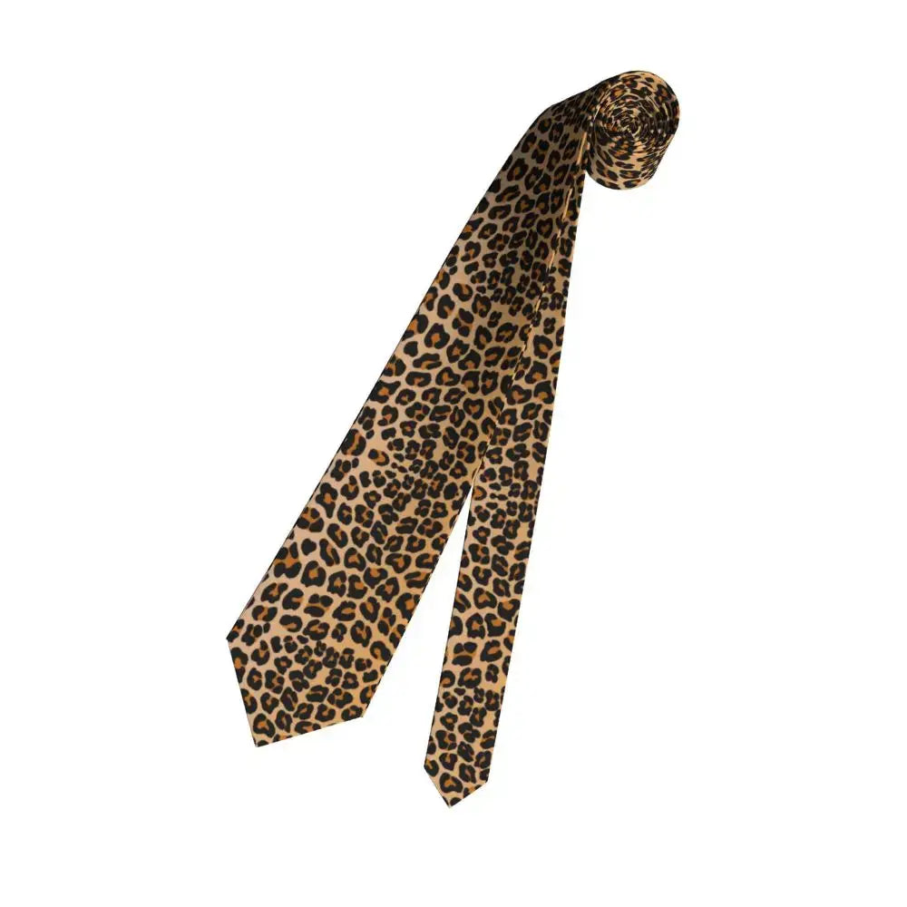 Leopard Men Women Necktie Slim Polyester 8 cm Classic Animal Neck Tie for Mens Accessories Business - Jungle Line