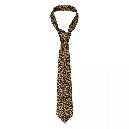 Leopard Men Women Necktie Slim Polyester 8 cm Classic Animal Neck Tie for Mens Accessories Business - Jungle Line