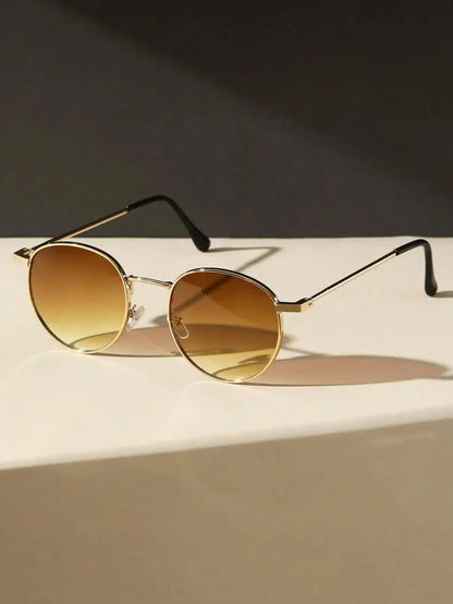 Round Frame Vintage Y2K Casual Sunglasses - Jungle Line