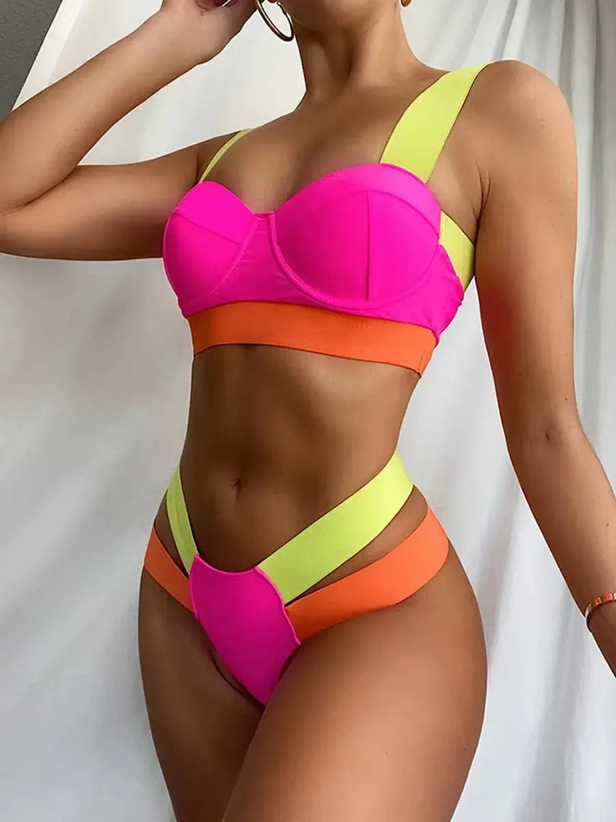 Leopard High Waist Bikini Push up Bra Cup Bikinis 2025 Women Swimsuit Female Swimwear Two Piece Bikini Set High Cut Bathing Suit