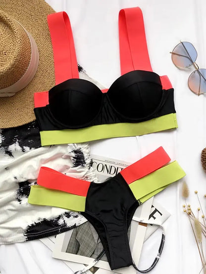 Leopard High Waist Bikini Push up Bra Cup Bikinis 2025 Women Swimsuit Female Swimwear Two Piece Bikini Set High Cut Bathing Suit