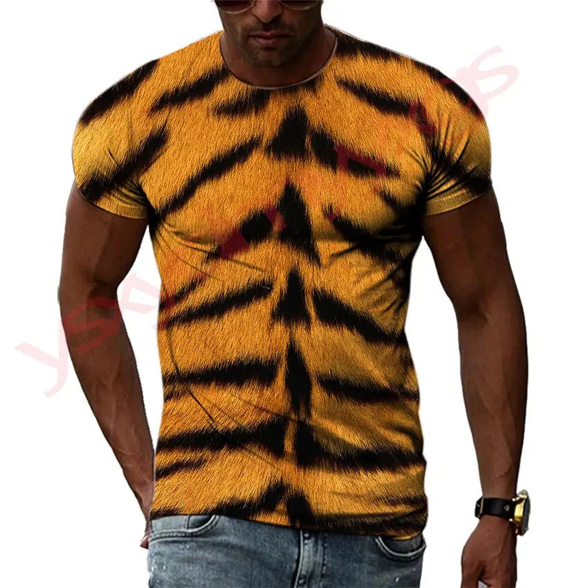 Summer Hip-Hop Style Leopard Tiger Animal Fur Jungle Line