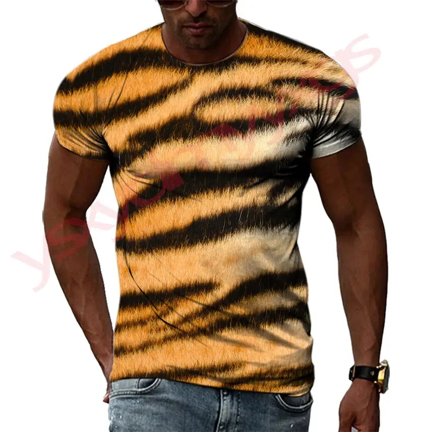Summer Hip-Hop Style Leopard Tiger Animal Fur Jungle Line