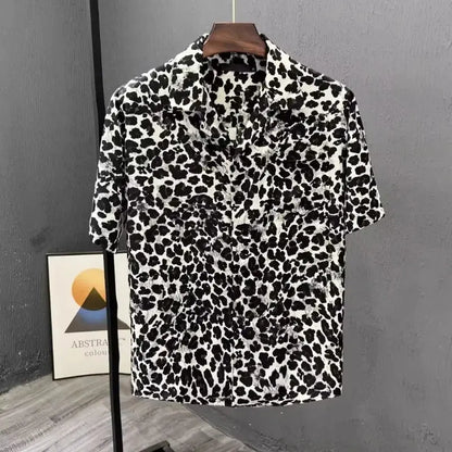 Leopard Print Short-sleeved Shirt Men's Design Niche - Jungle Line