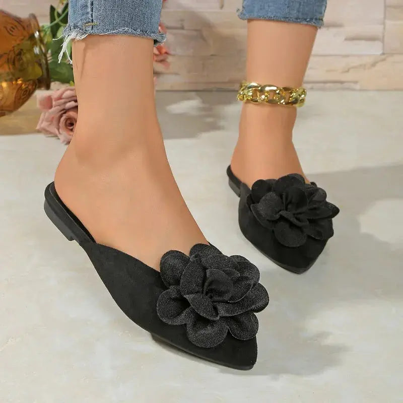 Black leopard print Baotou slippers by Jungle Line, plus size summer slippers with comfortable design and stylish animal print pattern.