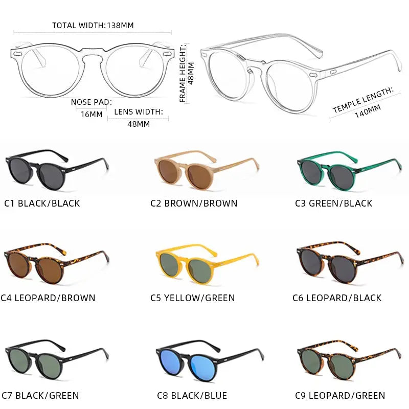 Retro Round Sunglasses Men Women Fashion - Jungle Line