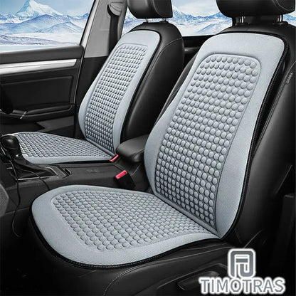 Black Jungle Line car cushion with cooling ice silk seat cover, designed for summer comfort and support.