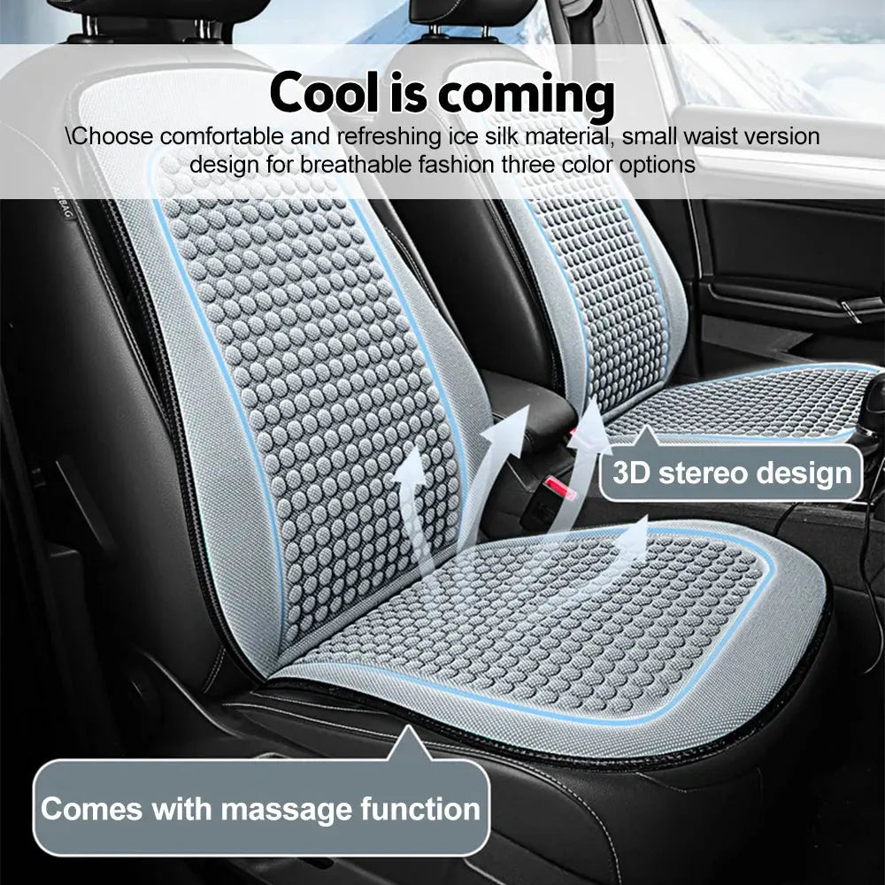 Black Jungle Line summer cool ice silk car cushion seat cover with breathable, cooling fabric for enhanced comfort.