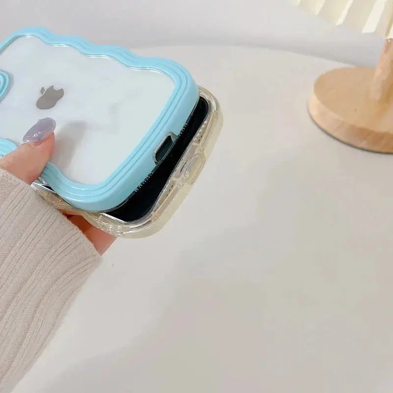 Candy Wavy Lines Bumper Case For iPhone 16 15 11 12 13 14 Pro Max Plus X XR XS Max Shockproof Transparent Hard Back Cover Funda - Jungle Line