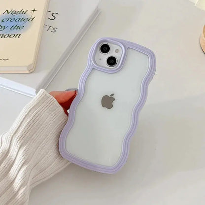 Candy Wavy Lines Bumper Case For iPhone 16 15 11 12 13 14 Pro Max Plus X XR XS Max Shockproof Transparent Hard Back Cover Funda - Jungle Line