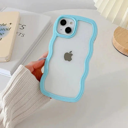 Candy Wavy Lines Bumper Case For iPhone 16 15 11 12 13 14 Pro Max Plus X XR XS Max Shockproof Transparent Hard Back Cover Funda - Jungle Line