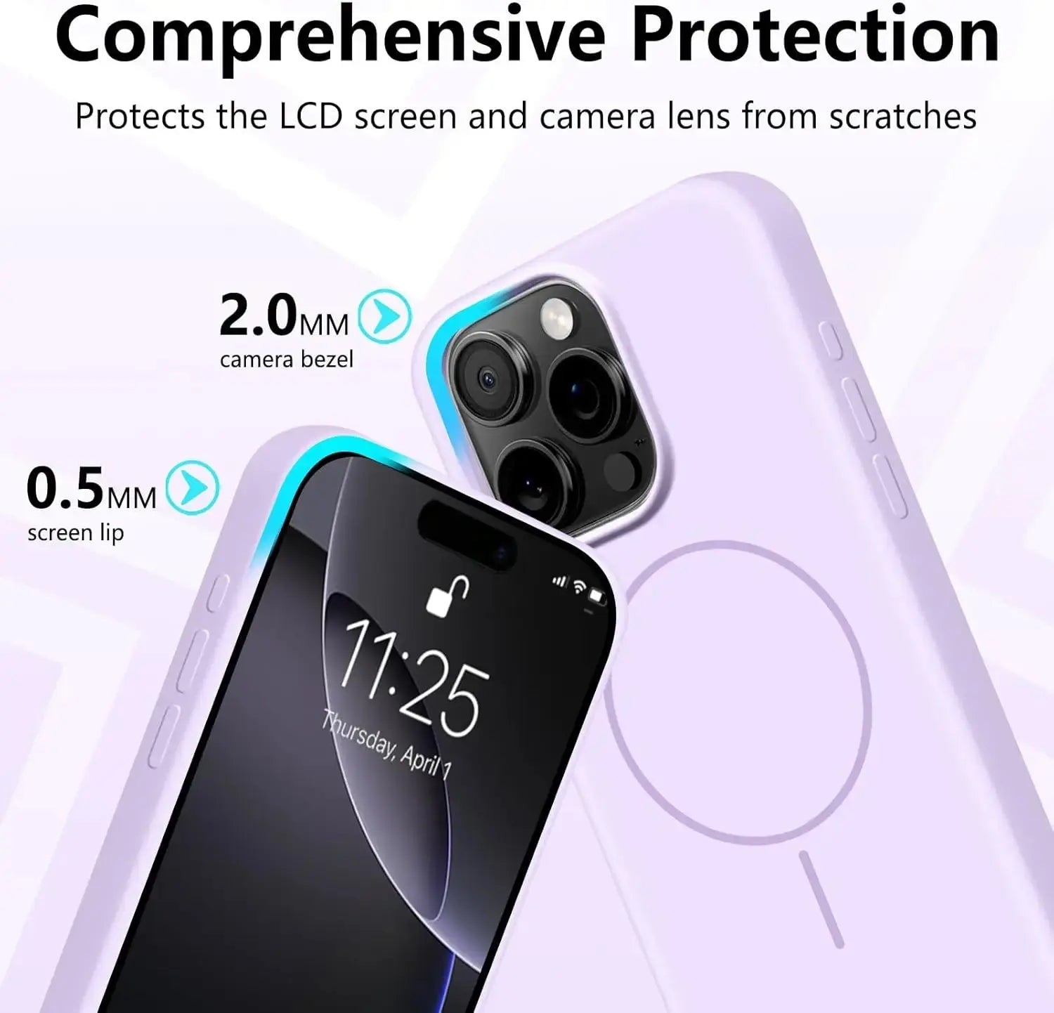 Jungle Line black silicone magnetic phone case for iPhone 15, 14, 16 Plus, 11, 12, 13, 16 Pro Max with lanyard and Magsafe strap