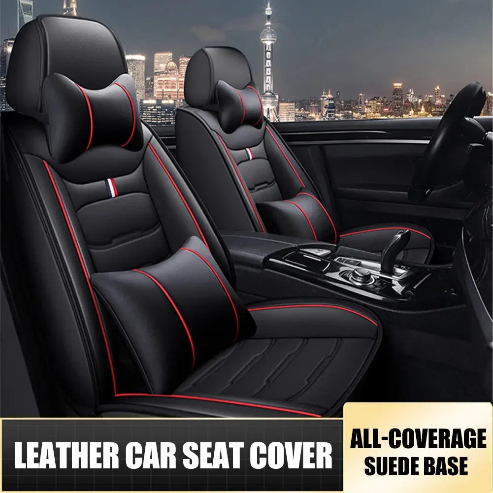 Black Jungle Line universal PU leather front car seat cover, protects and enhances the appearance of your vehicle's front seats.