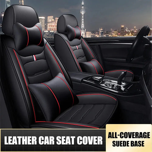 Black Jungle Line universal PU leather front car seat cover, protects and enhances the appearance of your vehicle's front seats.