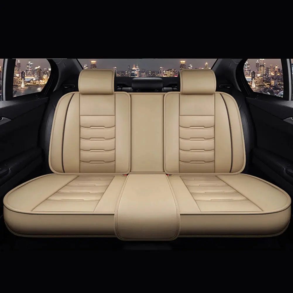 Black Jungle Line PU leather car seat cover for front seats, universal fit, protects and enhances the vehicle interior.