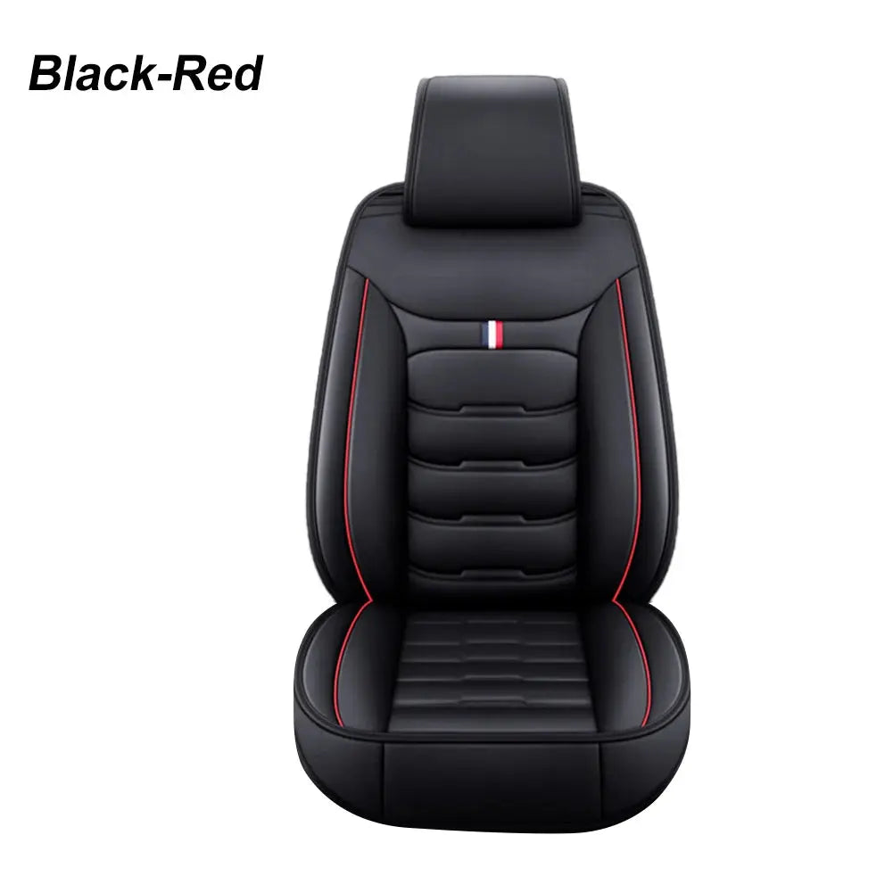Black Jungle Line universal PU leather car seat cover on front seat, showcasing durable, stylish protection for vehicle seats.