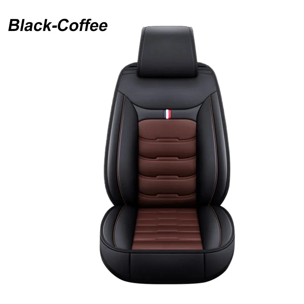 Black Jungle Line universal PU leather front car seat cover, designed to protect and enhance the appearance of vehicle seats.
