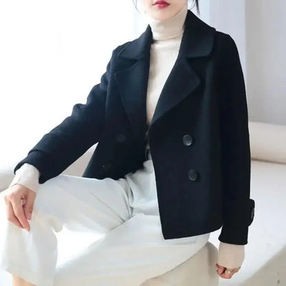 Ladies Jackets Double Breasted Loose Novelty Cheap Women's Blazer Wool & Blends Coat Winter Clothes 2024 Outerwears Elegant Hot - Jungle Line