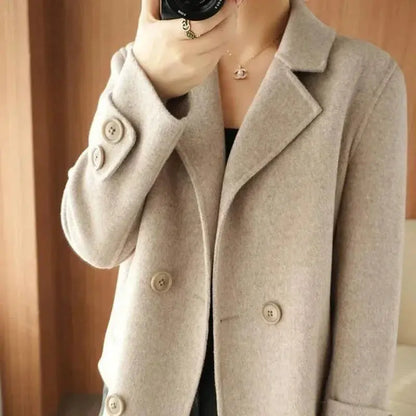 Ladies Jackets Double Breasted Loose Novelty Cheap Women's Blazer Wool & Blends Coat Winter Clothes 2024 Outerwears Elegant Hot - Jungle Line